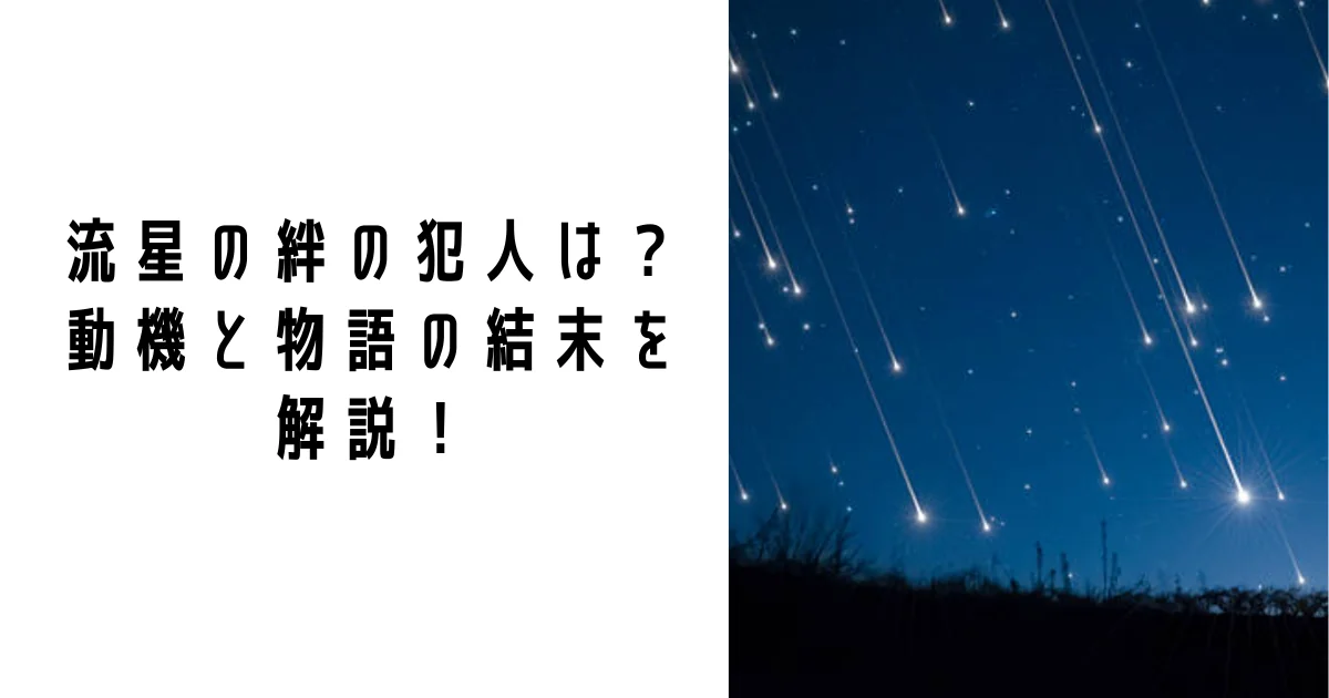 流星の絆の犯人は？動機と物語の結末を解説！